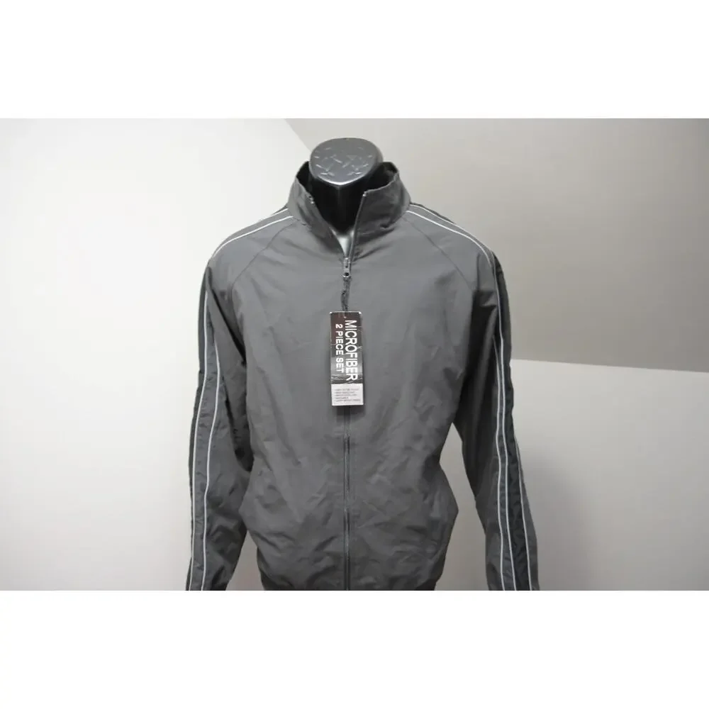 Weatherproof Windbreaker Microfiber Jacket Gray Long Sleeve Mens Size Medium NEW